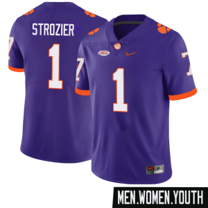 Branden Strozier No 1 Men’s Purple Clemson Tigers NIL Football Game Jersey- Replica